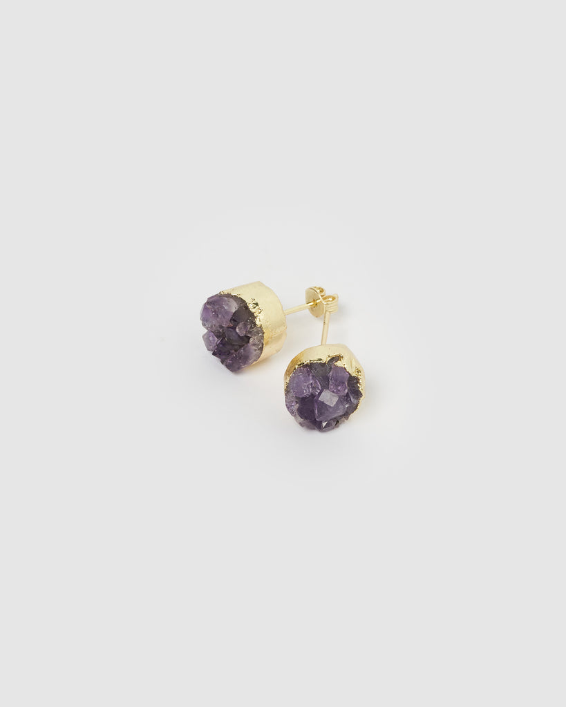 Miz Casa & Co Anenome Stud Earrings Amethyst