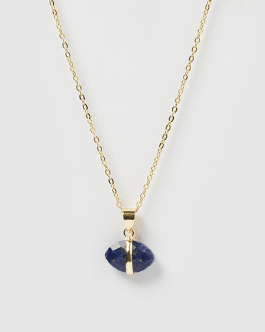 Miz Casa & Co Stone Charm Necklace Gold Black