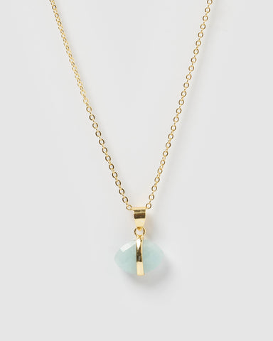 Miz Casa & Co Stone Charm Necklace Gold Black