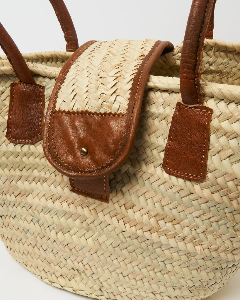 Miz Casa & Co Celima French Basket Bag Natural Brown