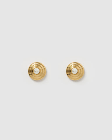 Miz Casa & Co Molly Stud Earrings Gold Pearl