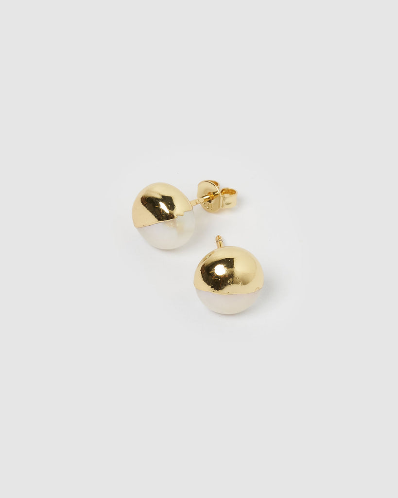 Miz Casa & Co Molly Stud Earrings Gold Pearl