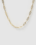 Miz Casa & Co Ryleigh Link Chain Necklace Gold Pearl