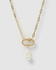 Miz Casa & Co Rayleigh Link Chain Necklace Gold Pearl