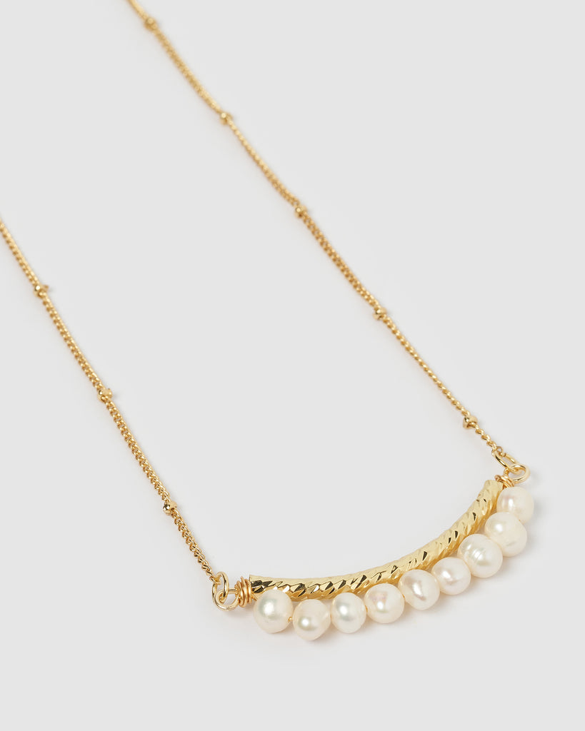 Miz Casa & Co Tempest Freshwater Pearl Necklace Gold Pearl