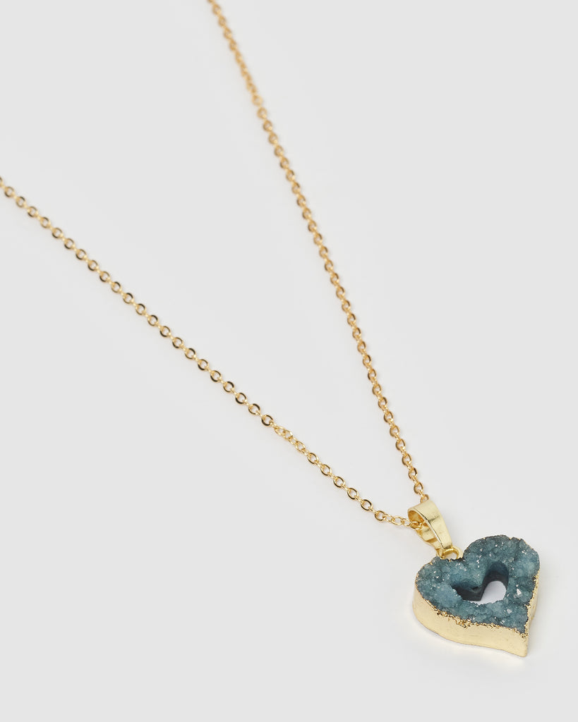 Miz Casa & Co Willow Necklace Druzy Blue