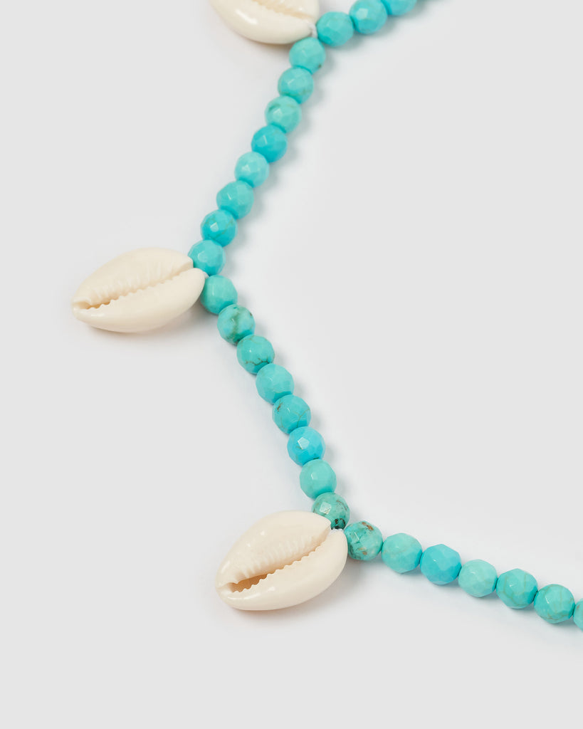 Miz Casa & Co Nemo Shell Necklace Turquoise