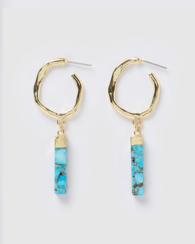 Miz Casa & Co Rose Earring Labrodite Gold