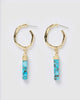 Miz Casa & Co Davina Hoop Earrings Gold Aqua