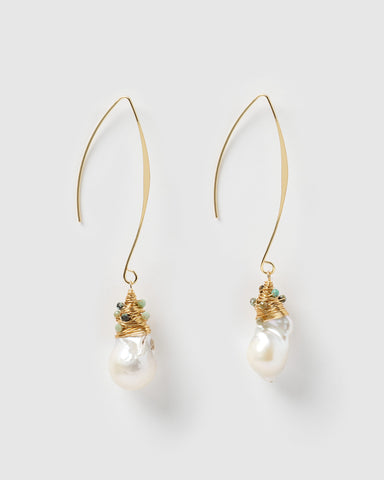 Miz Casa & Co Cosette Earrings Gold Turquoise