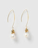 Miz Casa & Co Kelsey Drop Earrings Freshwater Pearl Turquoise