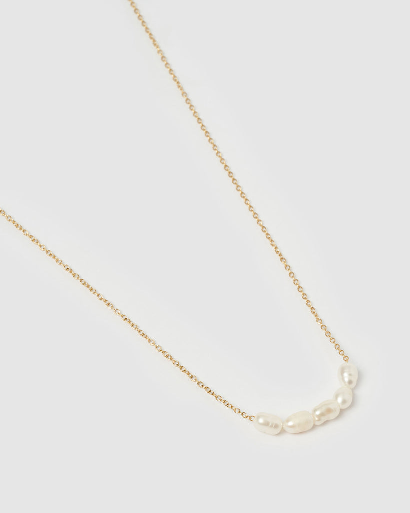 Miz Casa & Co Naia Necklace Gold Pearl