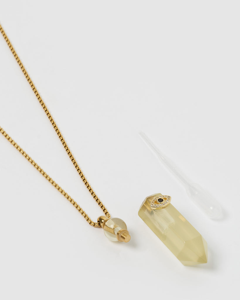 Miz Casa & Co Ophelia Perfume Bottle Necklace Citrine
