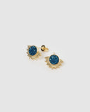 Miz Casa & Co Cliff Stud Earrings Blue Gold