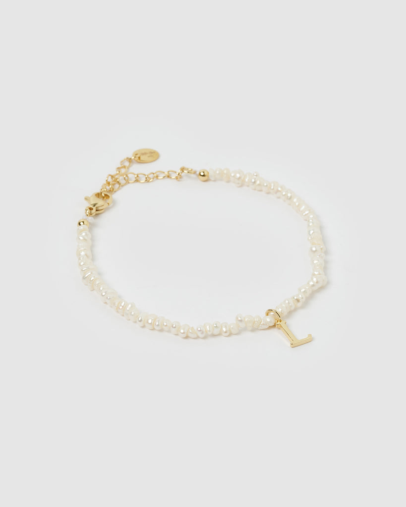 Miz Casa & Co Pearl Letter L Bracelet