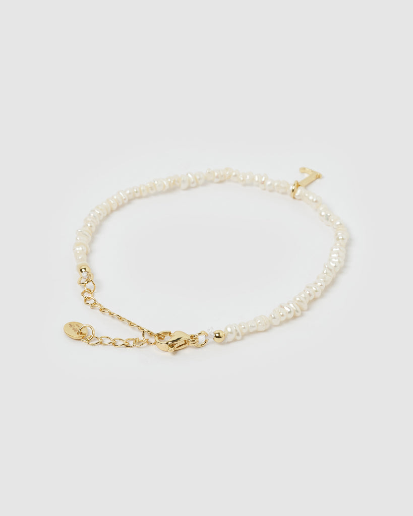 Miz Casa & Co Pearl Letter L Bracelet