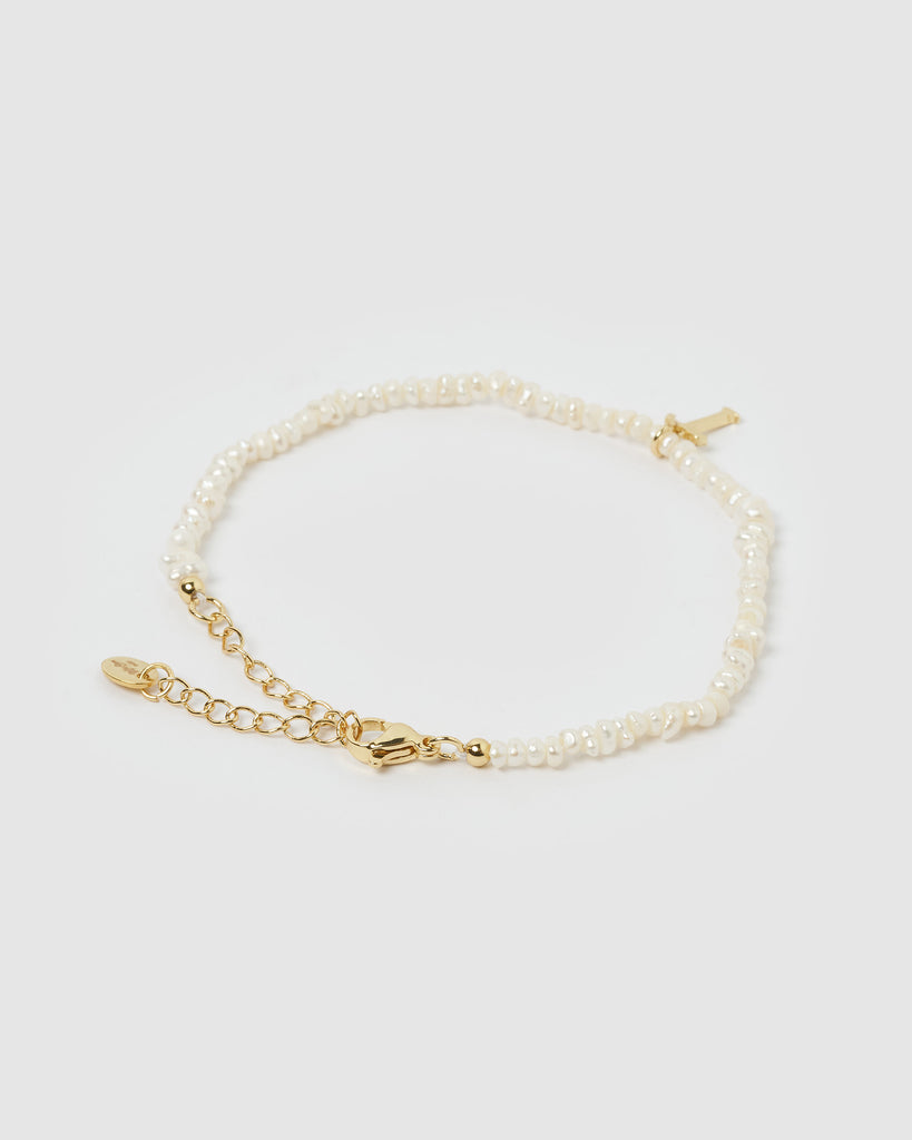 Miz Casa & Co Pearl Letter T Bracelet