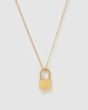 Miz Casa & Co Riley Lock Necklace Gold