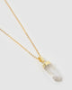 Miz Casa & Co Piper Pendant Necklace Clear Quartz Gold