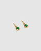 Miz Casa & Co Ruby Huggie Earrings Gold Green