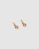 Miz Casa & Co Ruby Huggie Earrings Gold Pink