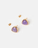 Miz Casa & Co Salt Stud Earrings Amethyst Gold