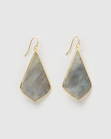 Miz Casa & Co Sea Petal Earrings Onyx Gold