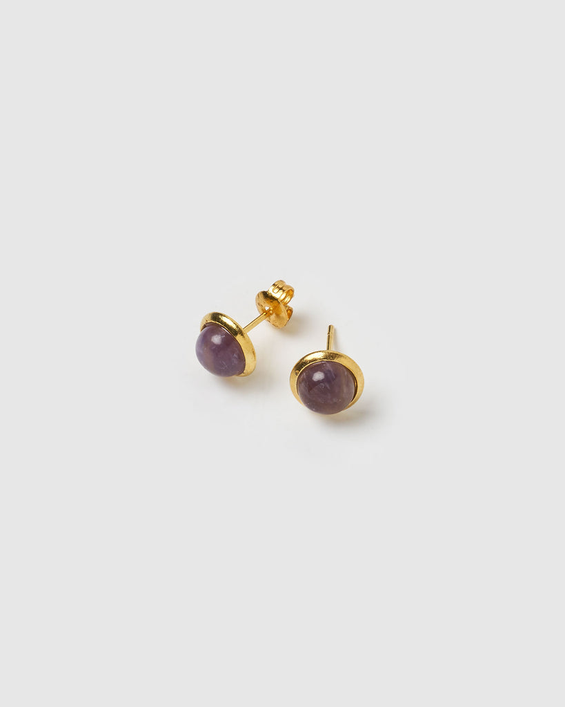 Miz Casa & Co Sunlit Stud Earrings Amethyst Gold