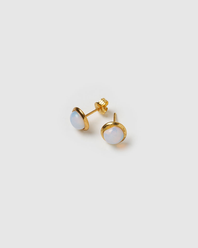 Miz Casa & Co Sunlit Stud Earrings Moonstone Gold