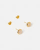 Miz Casa & Co Sunlit Stud Earrings Rose Quartz Gold