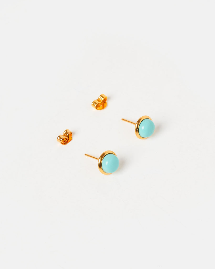 Miz Casa & Co Sunlit Stud Earrings Turquoise Gold