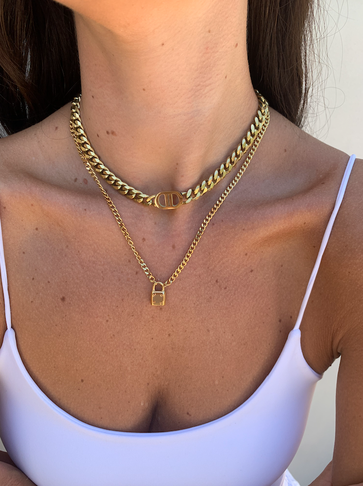 Miz Casa & Co Skylar Locked Necklace Gold