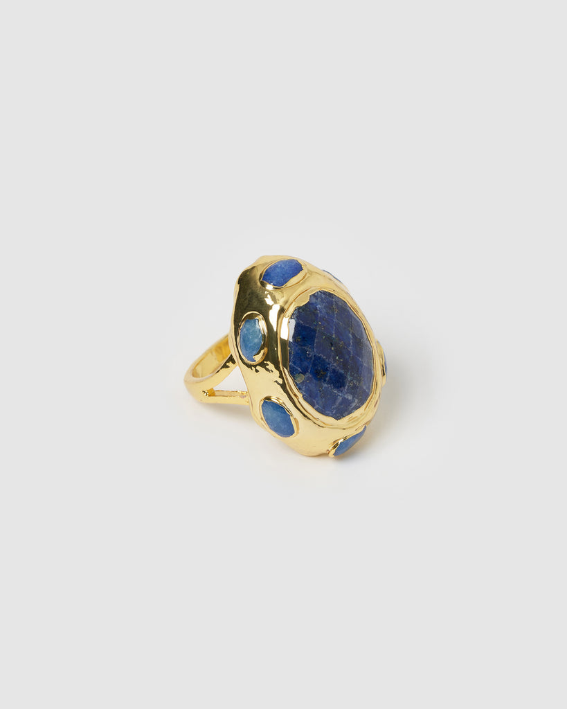 Miz Casa & Co Silvia Ring Gold Blue Lapis