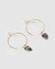 Miz Casa & Co Stone Charm Earrings Gold Brown Marble