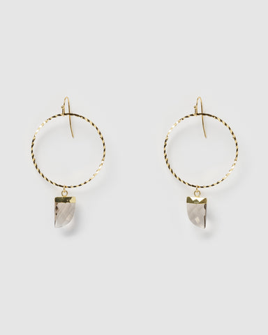 Miz Casa & Co Izzy Earrings Gold Rose Quartz