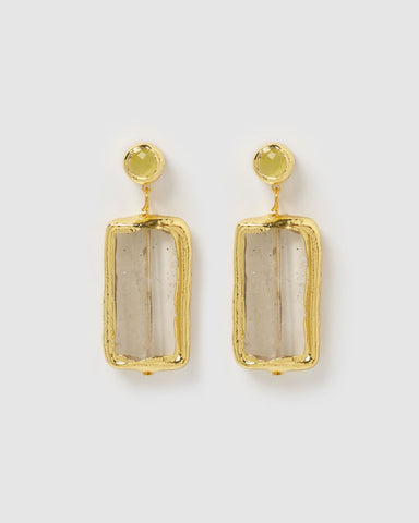 Miz Casa & Co Aspen Earrings Amethyst Pearl Gold