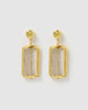 Miz Casa & Co Rose Earrings Clear Quartz Gold