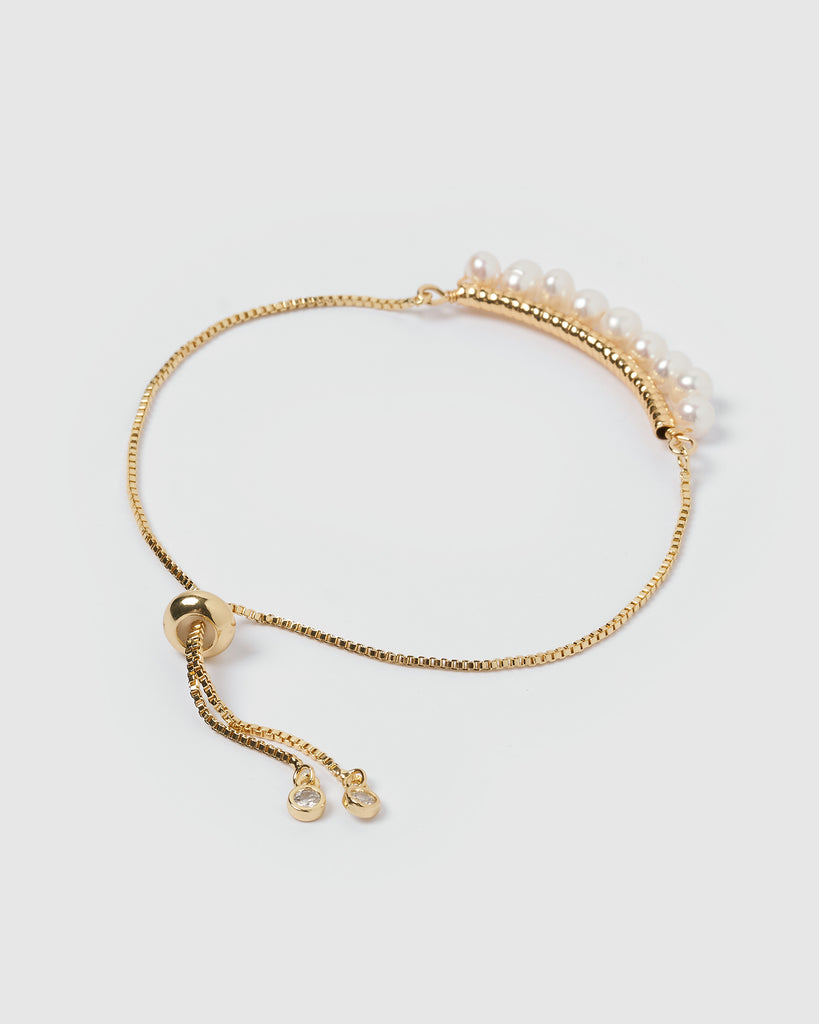 Miz Casa & Co Tempest Freshwater Pearl Bracelet Gold Pearl