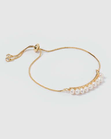 Miz Casa & Co Tempest Freshwater Pearl Bracelet Gold Pink