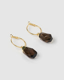 Miz Casa & Co Tika Earrings Natural Black Stone