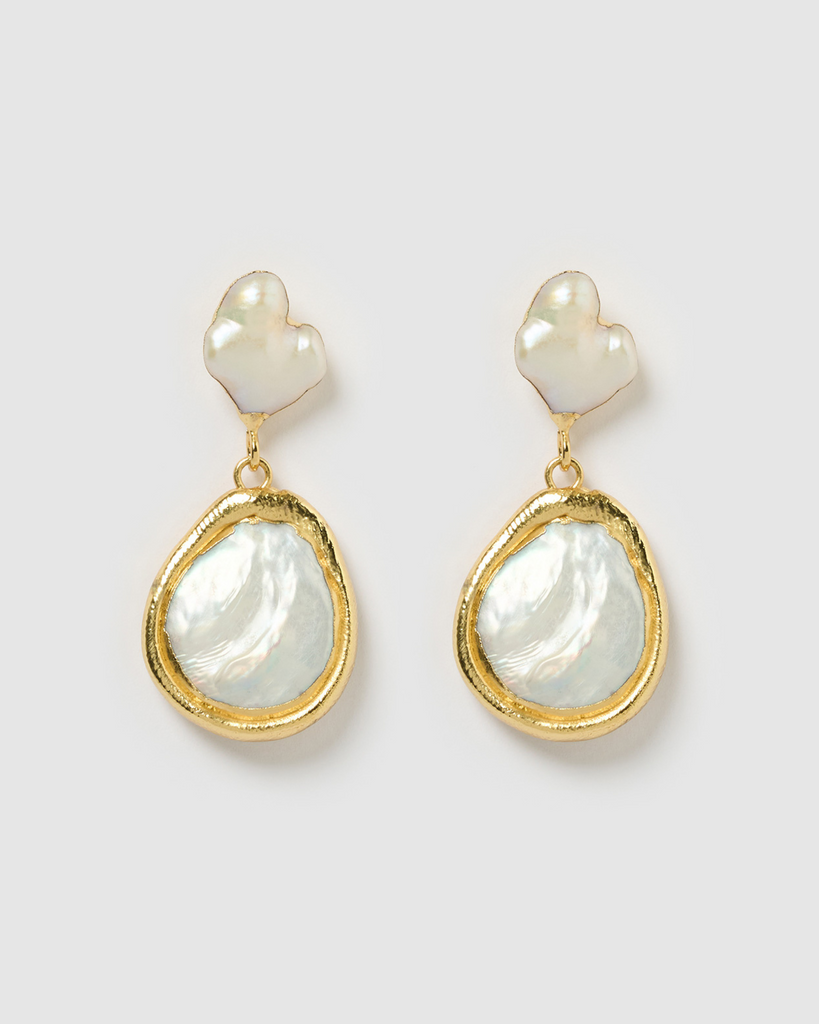Miz Casa & Co Olivia Earring Gold Pearl
