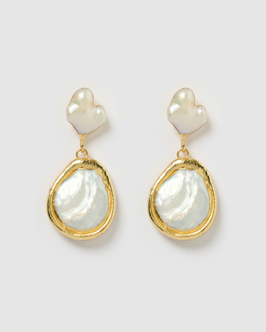 Miz Casa & Co Rose Earring Labrodite Gold