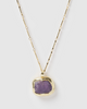 Miz Casa & Co Jewel Charm Necklace Amethyst Gold