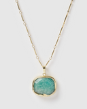 Miz Casa & Co Jewel Charm Necklace Jade Gold