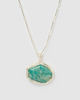 Miz Casa & Co Jewel Charm Necklace Jade Silver