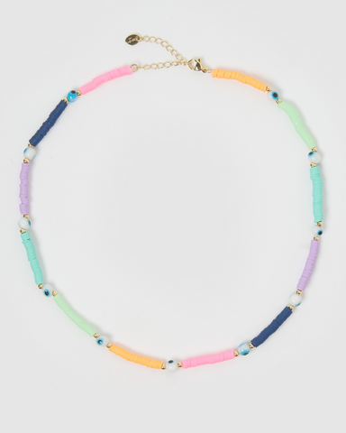 Miz Casa & Co Strike Evil Eye Choker Pearl