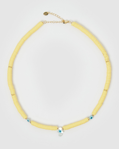 Miz Casa & Co Strike Evil Eye Choker Pearl