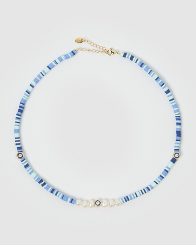 Miz Casa & Co Strike Evil Eye Choker Pearl