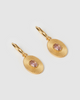 Miz Casa & Co Luciana Huggie Earrings Gold Pink