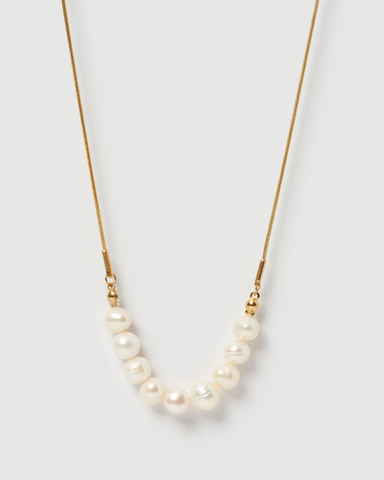Miz Casa & Co Stone Charm Necklace Gold Black